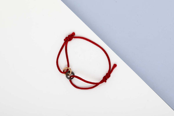 Love Cord Bracelet - Rose Gold Diamond + Ceramic - P