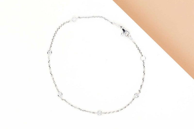 Bracelet - 18ct. White Gold - 0,15 CRT. - 19CM