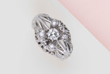 14 ct. White Gold Ring - Brilliant - Size 51