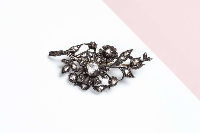 Silver & Yellow Gold Broche