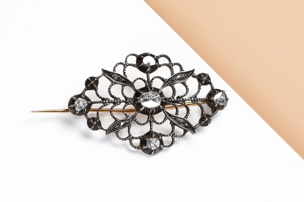 Silver & Yellow Gold Broche