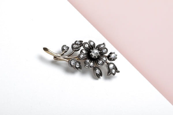 Silver & Yellow Gold Broche