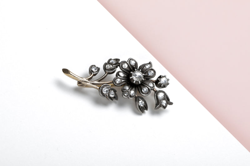 Silver & Yellow Gold Broche