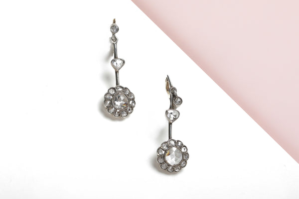 14 ct. White Gold Earrings - Diamonds