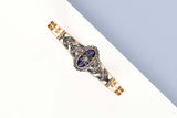 18 ct. Yellow Gold Bracelet - Diamond & Enamel - 20 CM