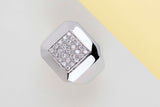 18 ct. White Gold Ring - Diamonds - Size 53