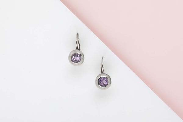 18 ct. White Gold Earrings - Amethyst