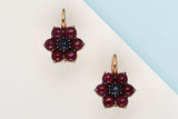 18 ct. Rose Gold Earrings - Ruby - Sapphire