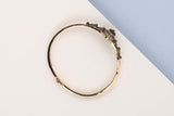 14 ct. Yellow Gold and Silver Bracelet - Diamonds - Emaille