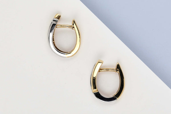 18 ct. Yellow and White Gold Earrings - Zirkonia