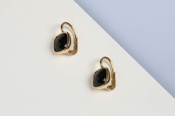 18 ct. Yellow Gold Earrings - Onyx