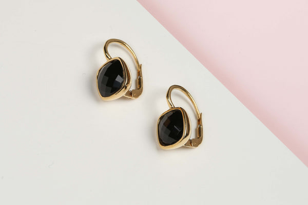 18 ct. Yellow Gold Earrings - Onyx