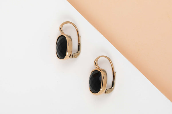 18 ct. Yellow Gold Earrings - Onyx