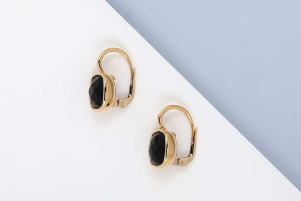 18 ct. Yellow Gold Earrings - Onyx