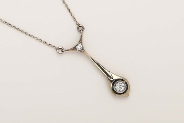 14 ct. White Gold Necklace - Diamonds