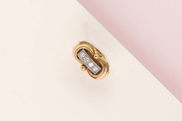 18 ct. Rose Gold Ring - Diamond - Size 49