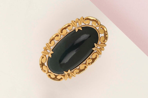 18 ct. Yellow Gold Ring - Malachite