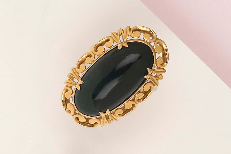 18 ct. Yellow Gold Ring - Malachite