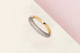 18ct. Yellow & White Gold Ring - Diamonds - Size 58