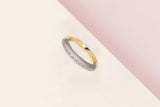 18ct. Yellow & White Gold Ring - Diamonds - Size 58