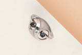 14 ct. White Gold Ring - Sapphire - Size 56