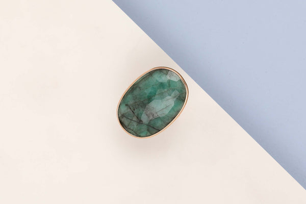 18 ct. Rose Gold Ring - Emerald