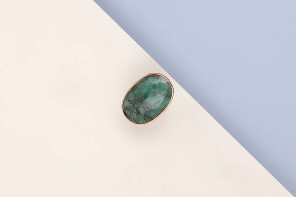 18 ct. Rose Gold Ring - Emerald