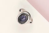 18ct. White Gold Ring - Tanzanite - Size 56