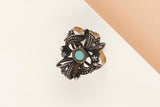 14 ct. Yellow Gold and Silver Ring - Turquoise