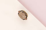 18 ct. Yellow Gold Ring - Smoke Quartz - Rubies