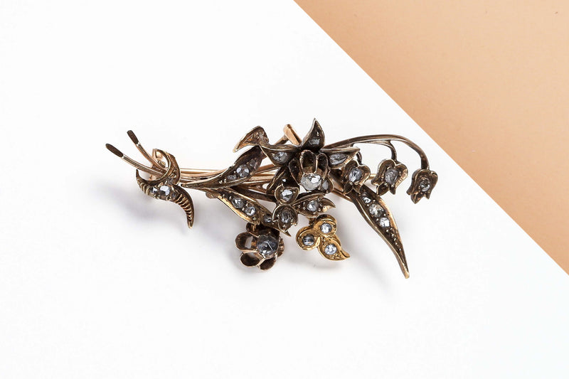 Gold Brooch - Diamonds