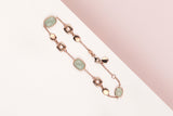 18 ct. Rose Gold Bracelet - Auqamarine - 20 cm