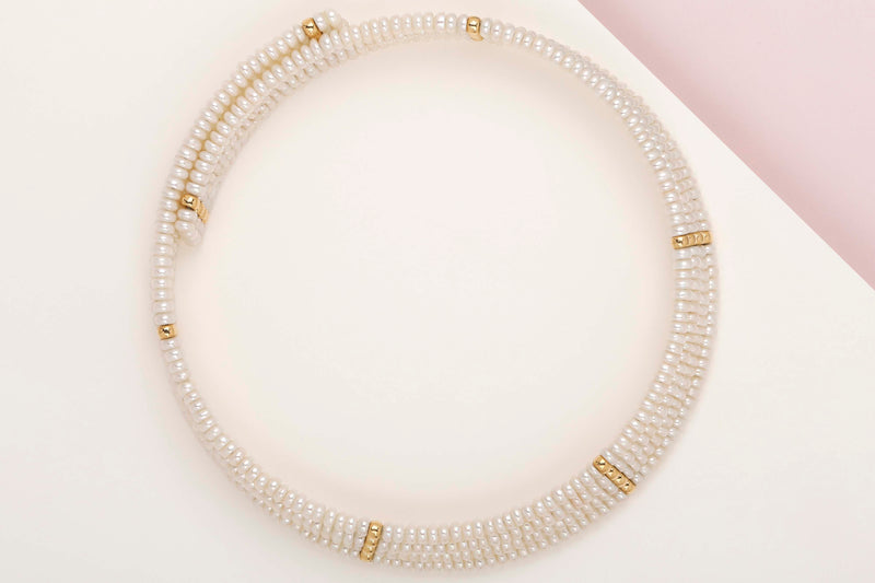 Cultured Pearl Necklace With Gold - 40 CM