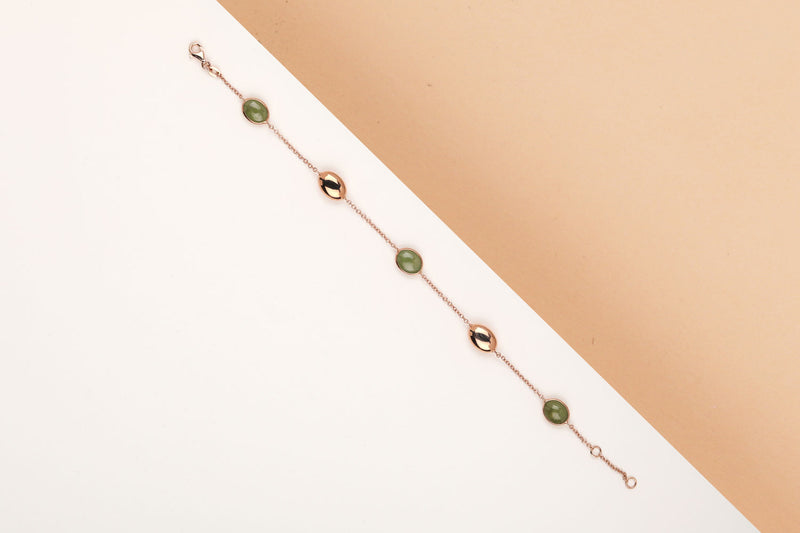 18 ct. Rose Gold Bracelet - Tourmaline - 19 cm