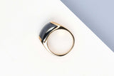 Tronchetto Ring - Yellow Gold & Hematite - Size 52