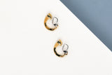 18ct. Yellow and White Gold Earrings with Diamond