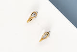 18ct. Yellow and White Gold Earrings with Diamond