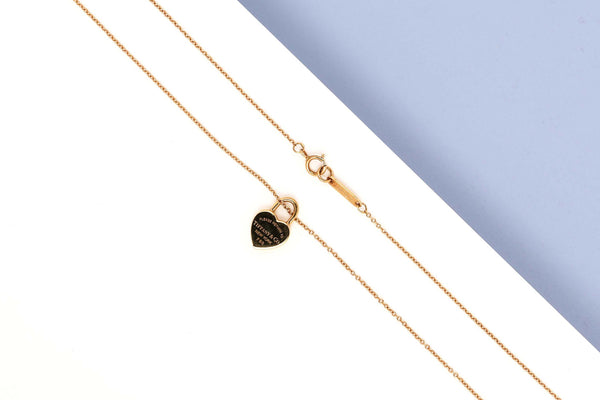 Return To Tiffany Heart Lock Necklace - Yellow Gold - 40CM - B