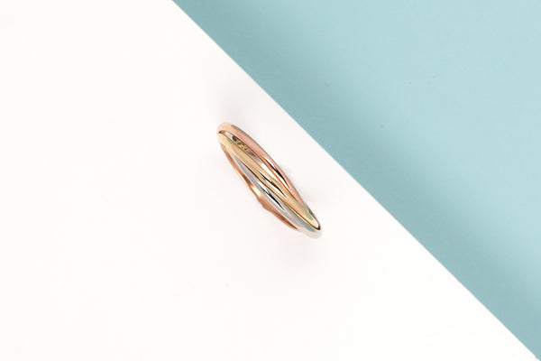 14ct. Yellow, Rose and White Gold Ring
