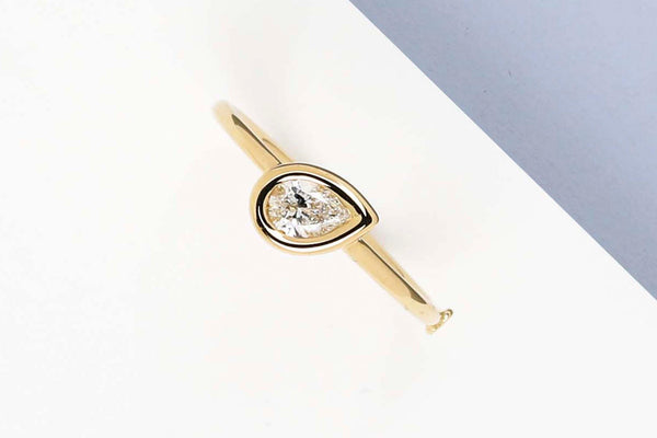 Yellow Gold Ring - Diamond - Size 53