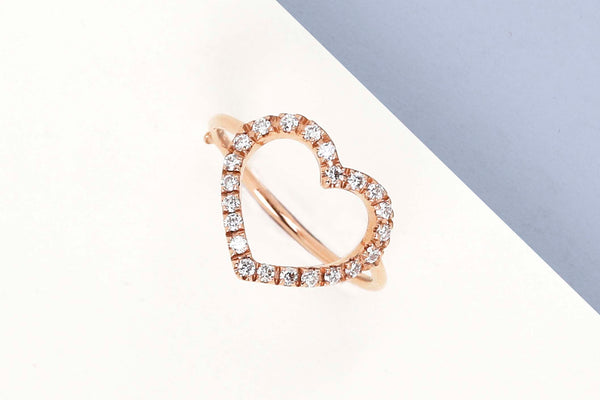 Rose Gold Ring - Diamonds - Size 54
