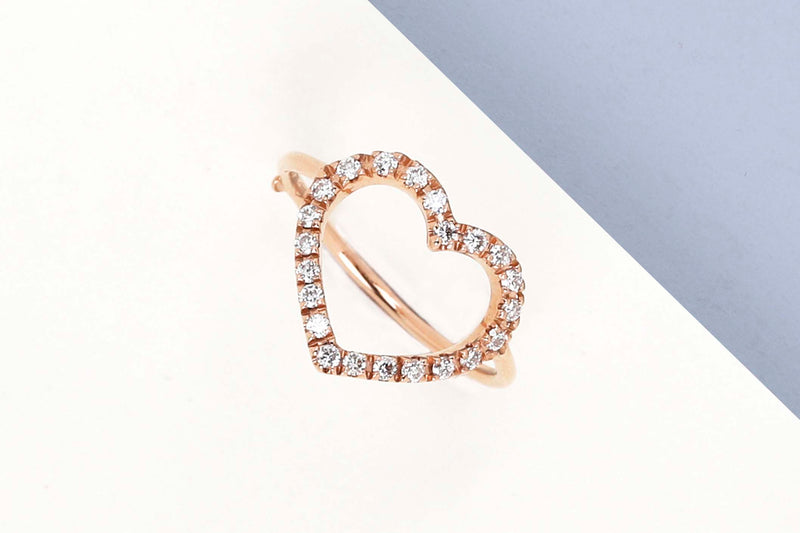 Rose Gold Ring - Diamonds - Size 54