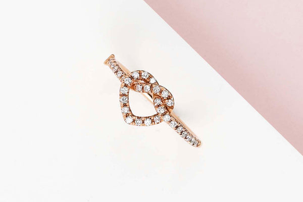 Rose Gold Ring - Diamonds - Size 54