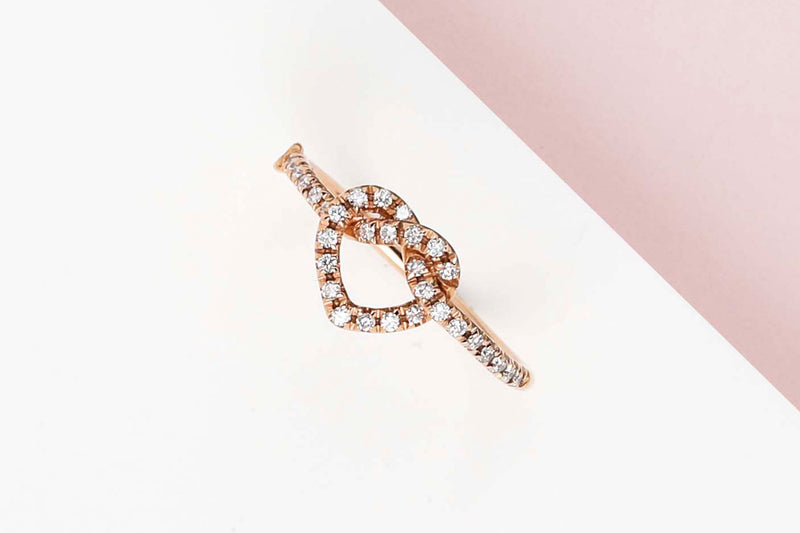 Rose Gold Ring - Diamonds - Size 54