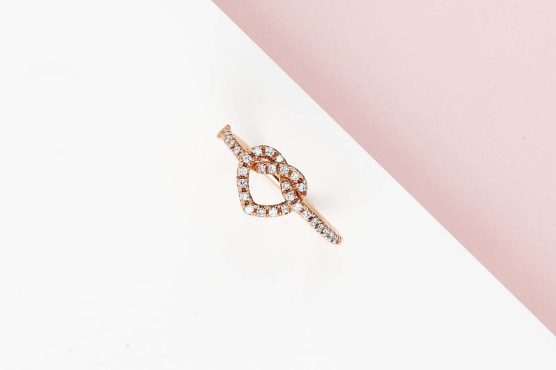 Rose Gold Ring - Diamonds - Size 54