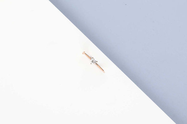 Rose Gold Ring - Diamond - Size 54