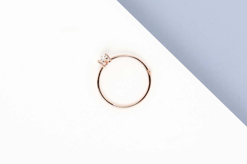 Rose Gold Ring - Diamond - Size 54