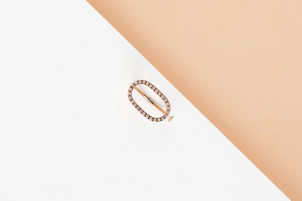 Rose Gold Ring - Diamonds - Size 54