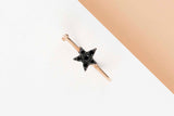 Rose Gold Ring - Black Diamond - Size 52