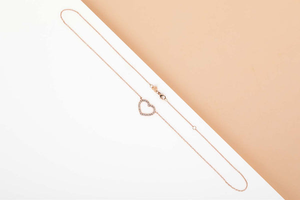 Rose Gold Necklace - Diamonds